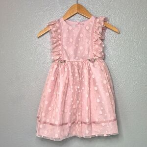 Marmellata Special Occasion‎ Toddler 5T Girl's Sleeveless Dress Pink Polka Dot